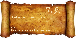 Takács Jusztina névjegykártya