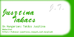 jusztina takacs business card