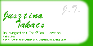 jusztina takacs business card